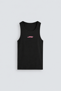 GERIPPTES BASIC-TANKTOP BLACK