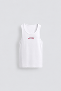 GERIPPTES BASIC-TANKTOP WHITE